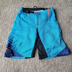 TROY LEE DESIGNS BIKE SHORTS ADJUSTABLE WAIST FLY BRIGHT BLUE MEN'S 32